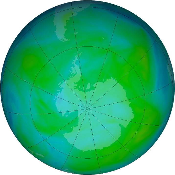 Antarctic ozone map for 24 December 2004